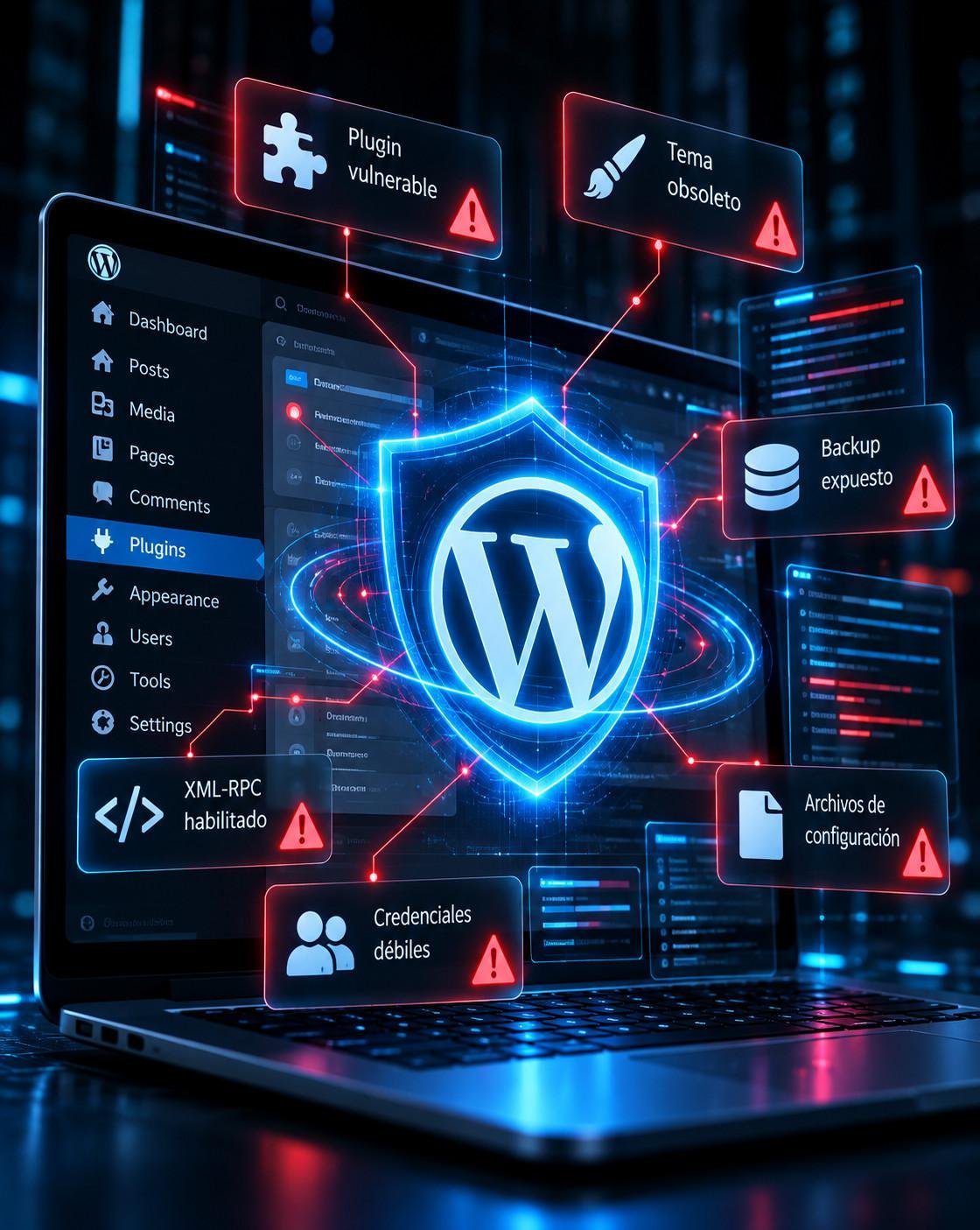 Código de un sitio WordPress en un monitor